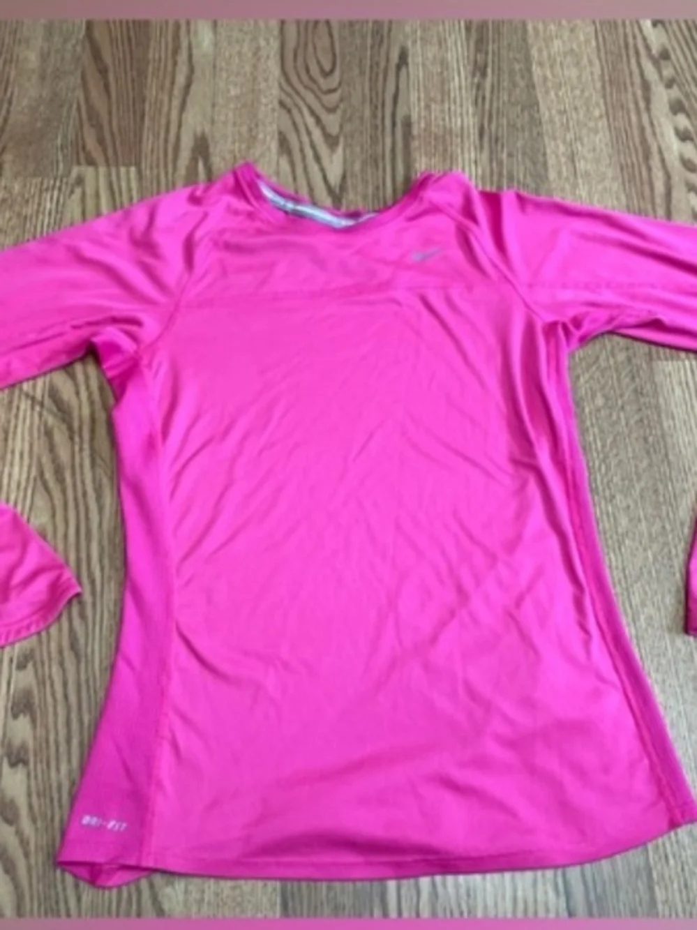 Nike Running Miler Pink Long Sleeve Performance Tee - Sz large